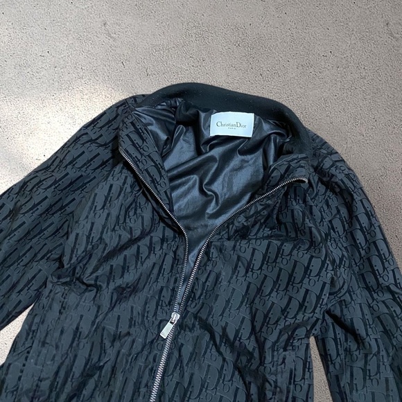 Authentic Christian Dior Zip Up Jacket w/ Velvet Lettering Detail - Picture 3 of 8